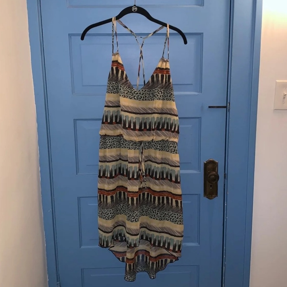 Tribal/Cheetah Print High-Low Dress